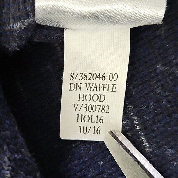 Banana Republic Waffle Hoodie Men's M Navy Blue Long Sleeve Drawstring EUC LN - Picture 4 of 13